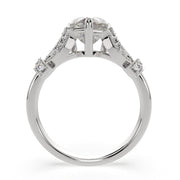 Nadia Heart Cut Pave Milgrain Engagement Ring Setting - Nivetta
